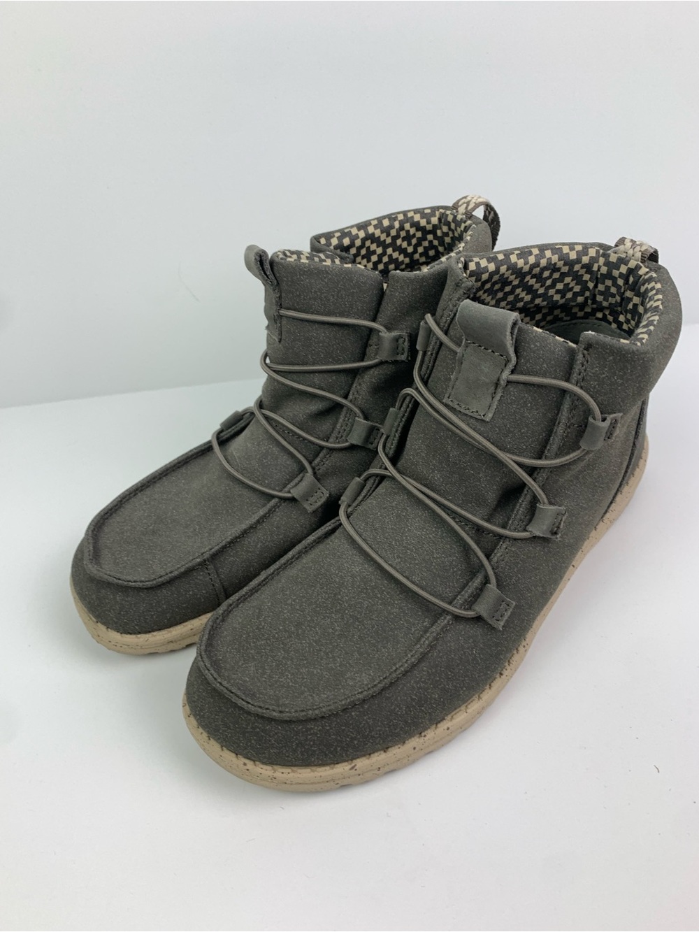 Hey Dude Lea Coffee Ankle Boots Women's US Size 9 / 40 Slip On Shoes Brown Gray